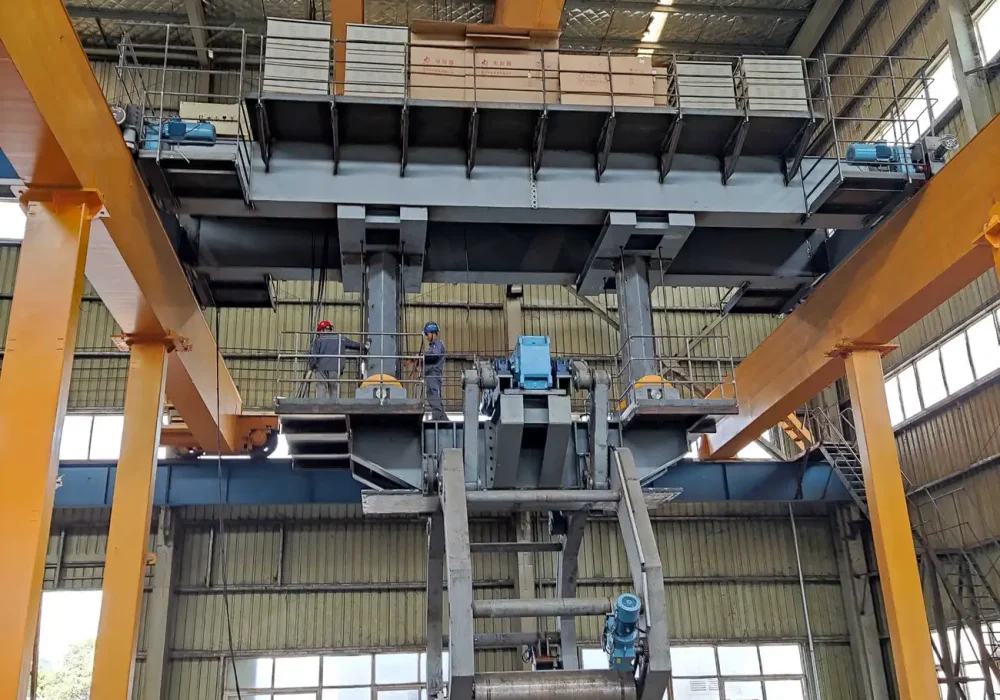 Crane DN2600 Ductile Cast Pipe Manufacturing Line Shanxi Huamao Mining Crane DN2600 Ductile Cast Pipe Manufacturing Line Shanxi Huamao Mining